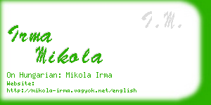 irma mikola business card